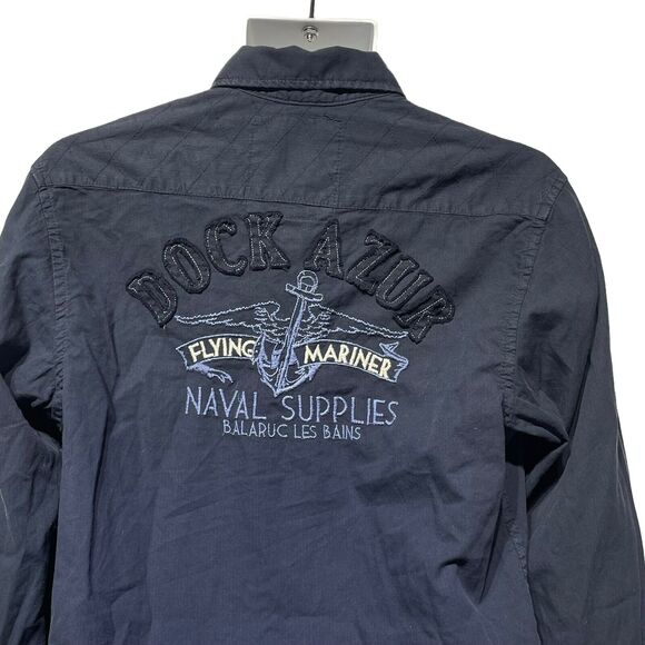 scotch soda doc azur embellished button up shirt Size M - Picture 4 of 13